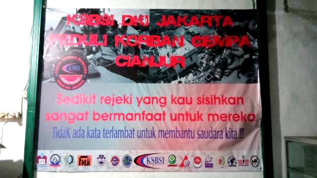 KSBSI DKI Jakarta Galang Bantuan Kemanusiaan Korban Gempa Cianjur